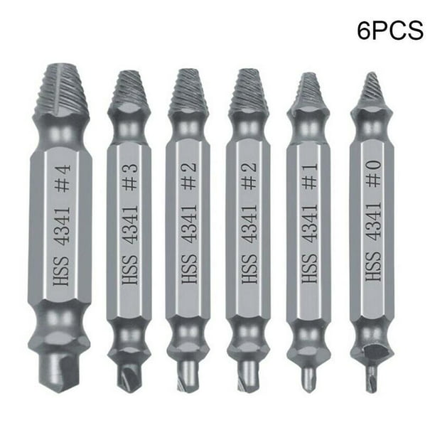 6pcs Damaged Screw Extractor Speed Out Drill Bits Tool Set Broken Bolt Remov&^Q 